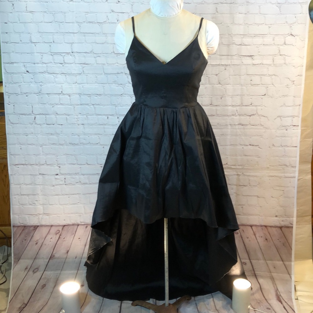 B Smart black spaghetti strap Hi-Lo formal dress
